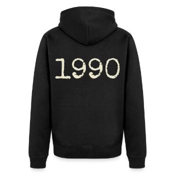 1990 Birthday Gift - Awesome since 1990 - Unisex Premium Organic Zip Hoodie - black - Back - Nico (187cm)