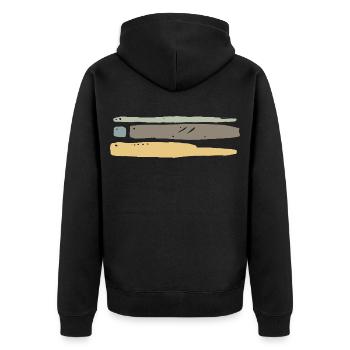 Streifen Ornament  - Unisex Premium Bio Zip Hoodie - Schwarz - Hinten - Nico (187cm)