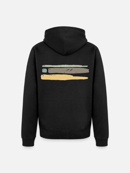 Streifen Ornament  - Unisex Premium Bio Zip Hoodie - Schwarz