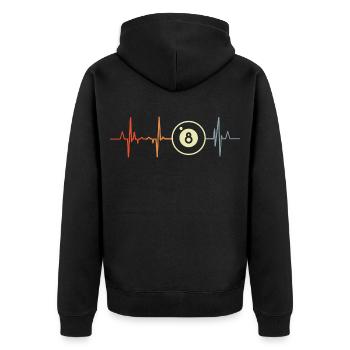 Ich liebe Billard - Unisex Premium Bio Zip Hoodie - Schwarz - Hinten - Nico (187cm)