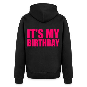 It's my birthday - Veste à capuche bio Premium Unisexe - noir - Dos - Nico (187cm)