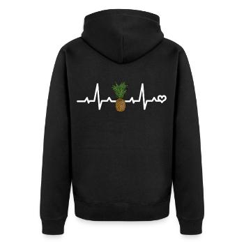 Design élégant d’ananas - Plage de soleil d’été - Veste à capuche bio Premium Unisexe - noir - Dos - Nico (187cm)