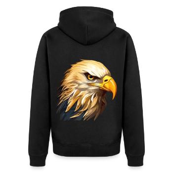 Tête d’aigle Tête d’aigle Oiseau de proie Oiseau de proie Nature animale - Veste à capuche bio Premium Unisexe - noir - Dos - Nico (187cm)