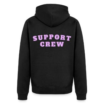 Support Crew - Unisex Premium Bio Zip Hoodie - Schwarz - Hinten - Nico (187cm)