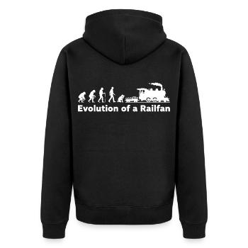Evolution Railfan Train Locomotive - Unisex Premium Organic Zip Hoodie - black - Back - Nico (187cm)