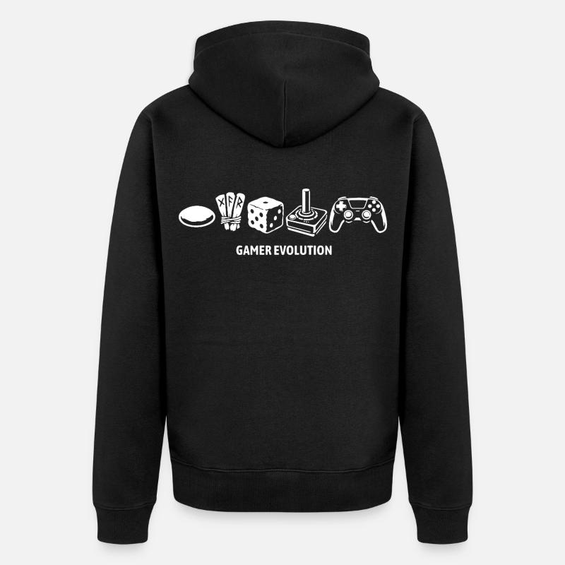 Controller Evolution | Gamers - Unisex Premium Organic Zip Hoodie - black