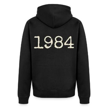Geburtstagsgeschenk 1984 – Großartig seit 1984 - Unisex Premium Bio Zip Hoodie - Schwarz - Hinten - Nico (187cm)