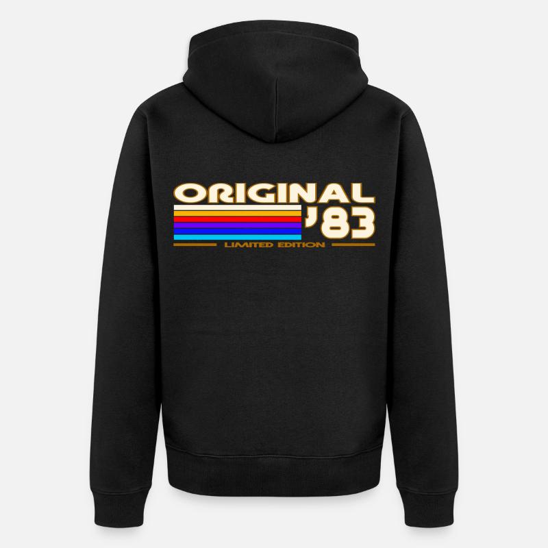 Original 83 Rainbow Retro Logo - Veste à capuche bio Premium Unisexe - noir