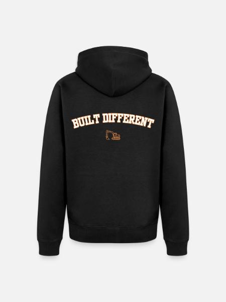 Anders gebaut – Lustiger Bagger-Konstruktion Des - Unisex Premium Bio Zip Hoodie - Schwarz