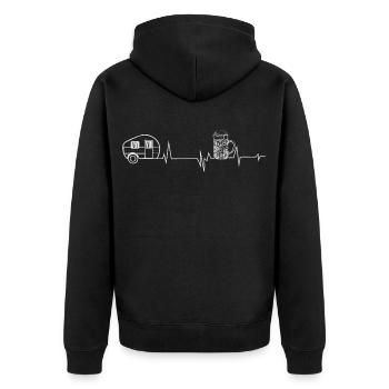 caravane vacances sur voyage avec la liberté dans la nature - Veste à capuche bio Premium Unisexe - noir - Dos - Nico (187cm)