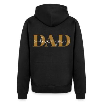 Love you DAD Declaration of Love Father Daddy Dad - Unisex Premium Organic Zip Hoodie - black - Back - Nico (187cm)