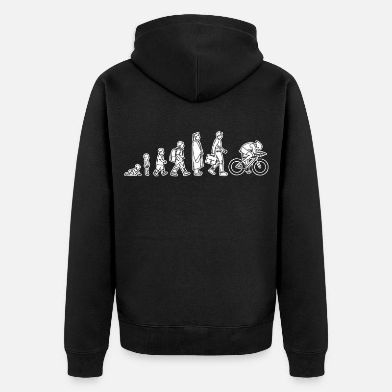 Evolution of a cyclist - Unisex Premium Organic Zip Hoodie - black