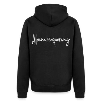 Alpenüberquerung - Unisex Premium Bio Zip Hoodie - Schwarz - Hinten - Nico (187cm)