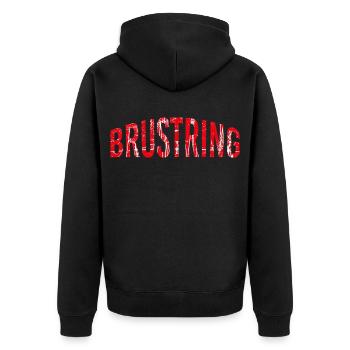 Stuttgart Brustring - Unisex Premium Bio Zip Hoodie - Schwarz - Hinten - Nico (187cm)