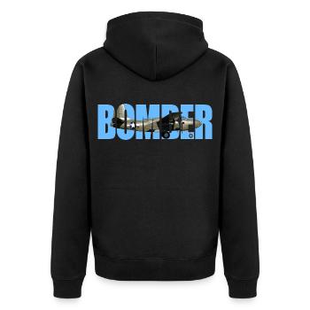 Bomber A-20 Havoc - Unisex Premium Organic Zip Hoodie - black - Back - Nico (187cm)
