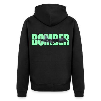 Bomber B-52 Stratofortress - Unisex Premium Organic Zip Hoodie - black - Back - Nico (187cm)
