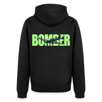 Bomber IL-2 - Unisex Premium Organic Zip Hoodie - black - Back - Nico (187cm)