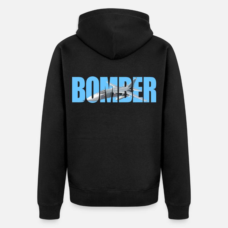 Bomber Su-24 - Unisex Premium Organic Zip Hoodie - black