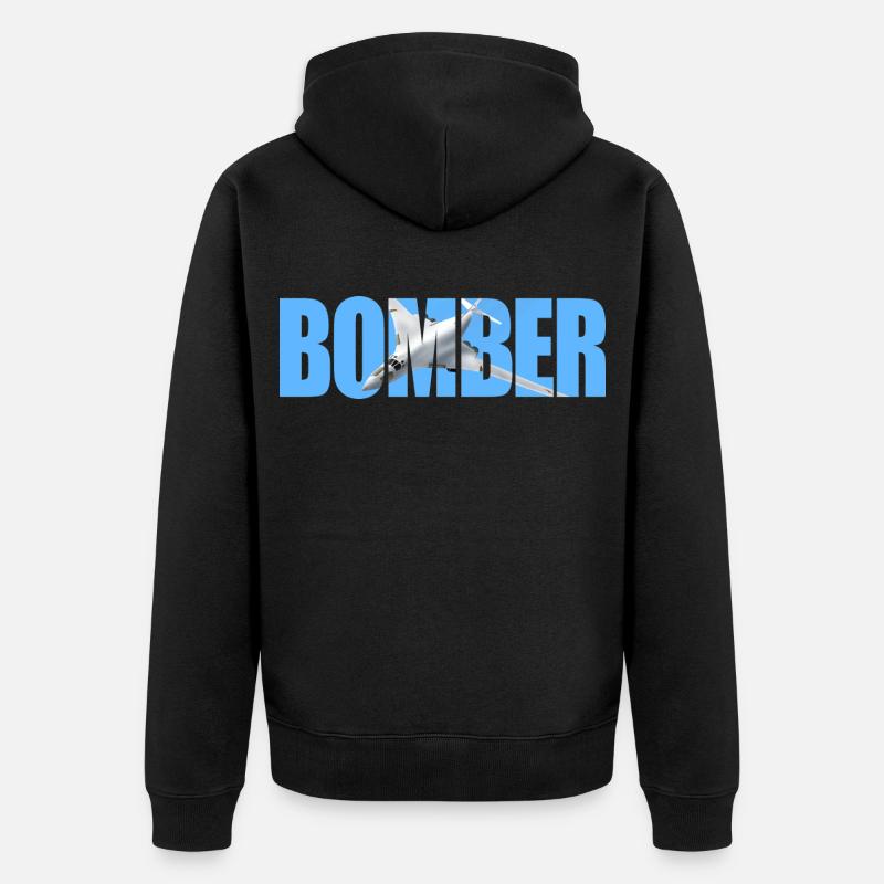 Bomber Tu-160 - Unisex Premium Organic Zip Hoodie - black