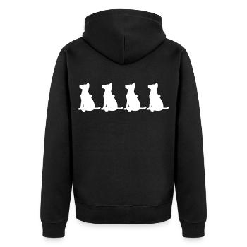 Lustiger Deutscher Schäferhund - Unisex Premium Bio Zip Hoodie - Schwarz - Hinten - Nico (187cm)