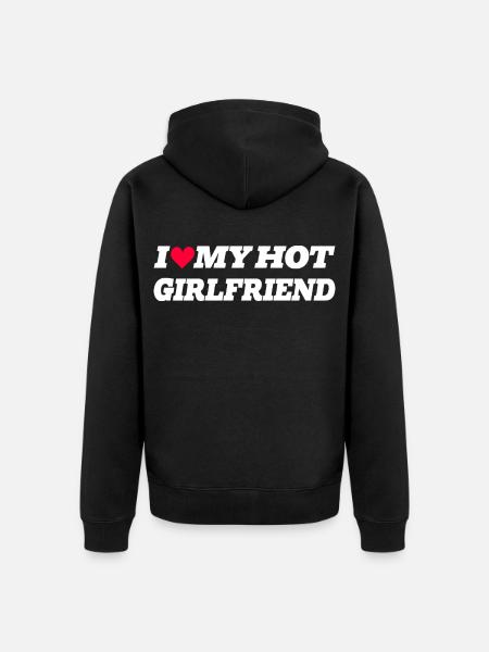 I love my hot girlfriend - Unisex Premium Bio Zip Hoodie - Schwarz
