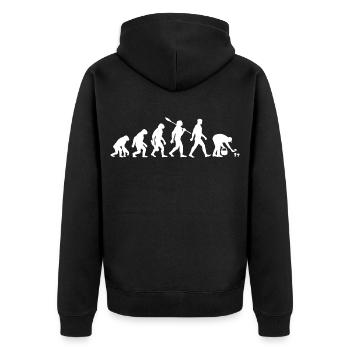 Evolution Cueilleurs de champignons, Cueillette de champignons - Veste à capuche bio Premium Unisexe - noir - Dos - Nico (187cm)