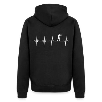 biathlon heartbeat biathlete - Veste à capuche bio Premium Unisexe - noir - Dos - Nico (187cm)