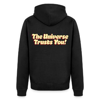 L’univers te fait confiance - Veste à capuche bio Premium Unisexe - noir - Dos - Nico (187cm)