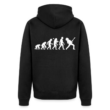 Guitariste Evolution Musicien de rock et de metal - Veste à capuche bio Premium Unisexe - noir - Dos - Nico (187cm)