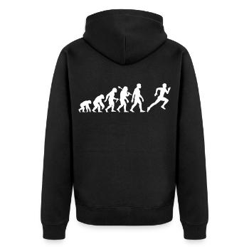 Jogger Evolution pour coureurs - Veste à capuche bio Premium Unisexe - noir - Dos - Nico (187cm)