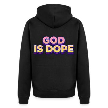 Dieu religion - Veste à capuche bio Premium Unisexe - noir - Dos - Nico (187cm)