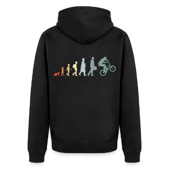 Évolution du BMX Vintage - Veste à capuche bio Premium Unisexe - noir - Dos - Nico (187cm)