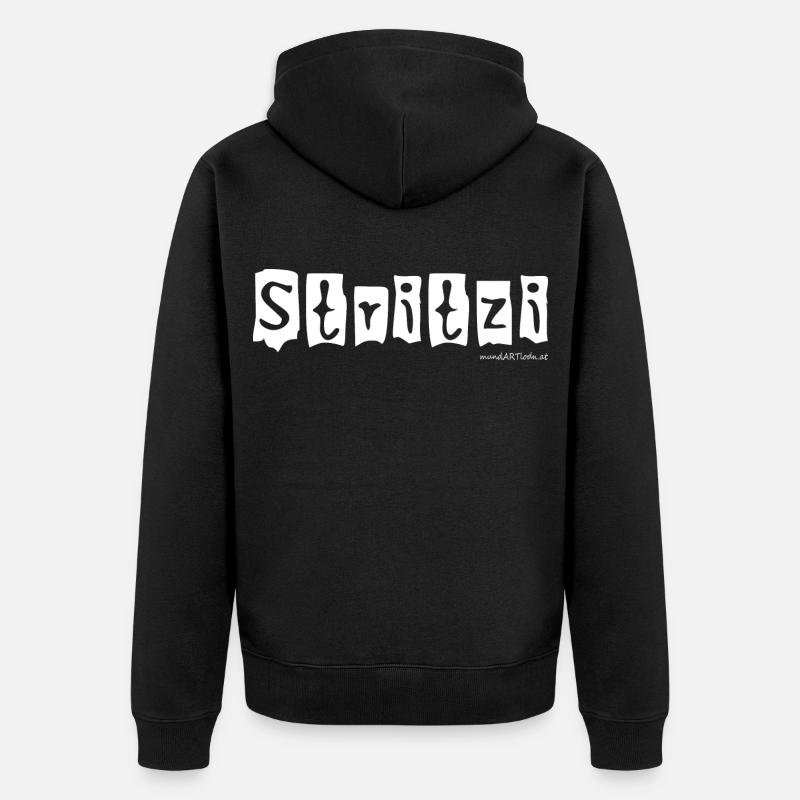 Stritzi - Strolch, effronté, dialecte autrichien - Veste à capuche bio Premium Unisexe - noir