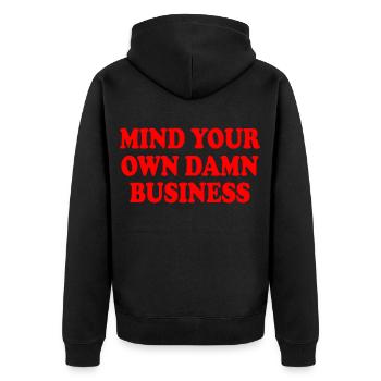 mind your own damn business - Veste à capuche bio Premium Unisexe - noir - Dos - Nico (187cm)
