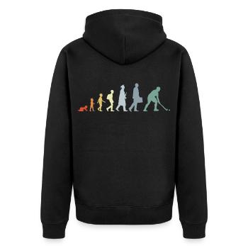 Hockey Evolution - Unisex Premium Organic Zip Hoodie - black - Back - Nico (187cm)
