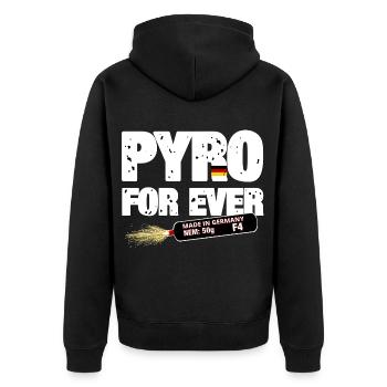 Pyro For Ever - Unisex Premium Organic Zip Hoodie - black - Back - Nico (187cm)