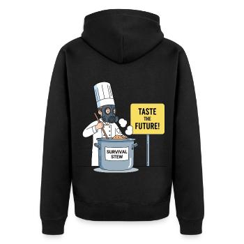Taste the Future ! - Unisex Premium Bio Zip Hoodie - Schwarz - Hinten - Nico (187cm)