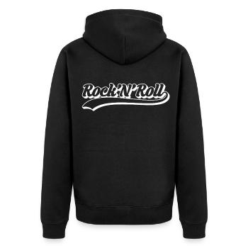 Scénario rétro du rock 'n' roll - Veste à capuche bio Premium Unisexe - noir - Dos - Nico (187cm)