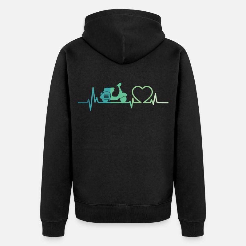 Heartbeat Roller Motor Roller - Unisex Premium Bio Zip Hoodie - Schwarz
