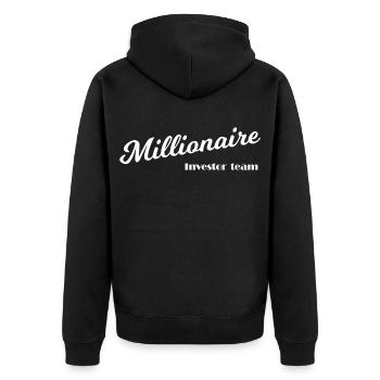 Millionaires and capitalists - Unisex Premium Organic Zip Hoodie - black - Back - Nico (187cm)