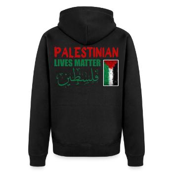 Palestinian Lives Matter - Veste à capuche bio Premium Unisexe - noir - Dos - Nico (187cm)