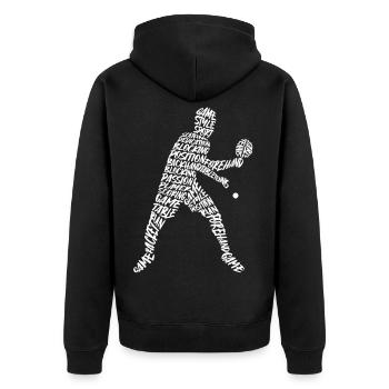 Tennis de table Joueurs Typographie Garçons Tennis de table - Veste à capuche bio Premium Unisexe - noir - Dos - Nico (187cm)