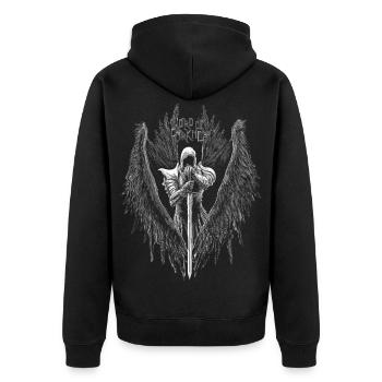 HEROIC FANTASY GOTHIC TATTOO TATTOO METAL - Unisex Premium Organic Zip Hoodie - black - Back - Nico (187cm)