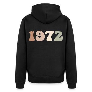 1972 - Veste à capuche bio Premium Unisexe - noir - Dos - Nico (187cm)
