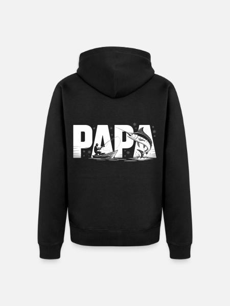 Papa pêche - Veste à capuche bio Premium Unisexe - noir