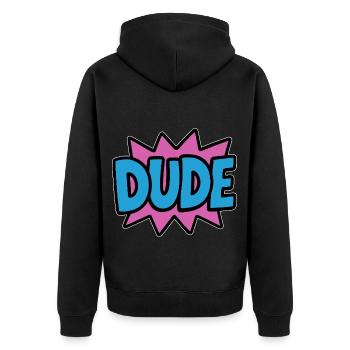 Dude Lettrage Rétro Bro Brother - Veste à capuche bio Premium Unisexe - noir - Dos - Nico (187cm)