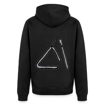 Triangle Musical Instrument - Unisex Premium Organic Zip Hoodie - black - Back - Nico (187cm)