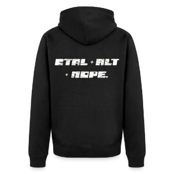 CTRL ALT NOPE - Unisex Premium Bio Zip Hoodie - Schwarz - Hinten - Nico (187cm)