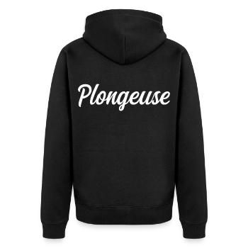 Plongeuse Sous-Marine Palmes Bouteille Océan - Veste à capuche bio Premium Unisexe - noir - Dos - Nico (187cm)