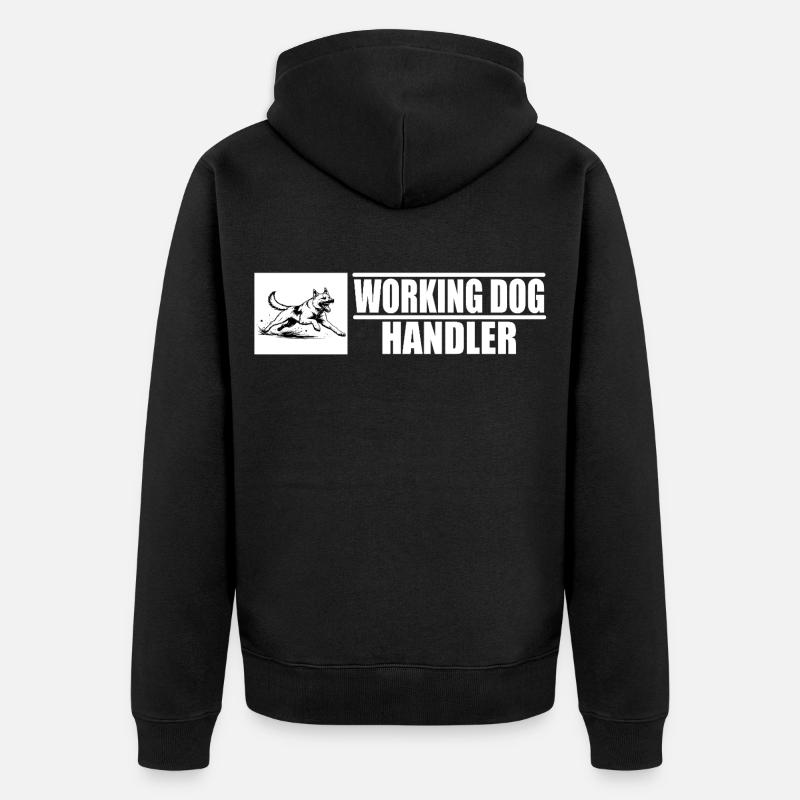 Working Dog Handler Motiv  - Unisex Premium Bio Zip Hoodie - Schwarz
